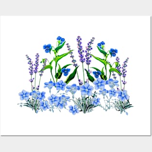 Lavender and Blue Flowers Posters and Art